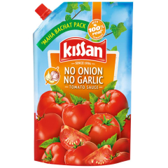 Kissan No-Onion No-Garlic Tomato Sauce, 450 g Doy Pack