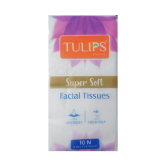 TULIPS SUPER SOFT FACIAL POCKET TISSUES 10N(2PLYX10PULL)