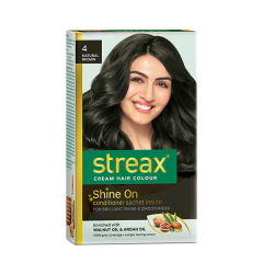 STREAX NATURAL BROWN NO-4 CREAM HAIR COLOUR 25GM