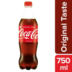 Coca Cola Soft Drink - Original Taste, 750 ml Pet Bottle