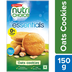 Britannia Nutrichoice Essentials Oats Cookies - With No Added Sugar, 150 g