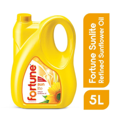 Fortune Sun Lite - Sunflower Refined Oil, 5 L Can(સૂર્યમુખી તેલ) 