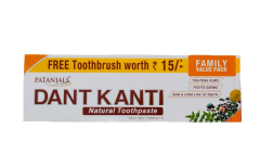 Patanjali Dant Kanti Toothpaste - Natural (With 1N Toothbrush), 300g Combo Pack