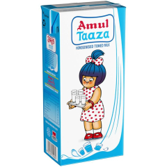 Amul Taaza Homogenised Toned Milk  (1 L)