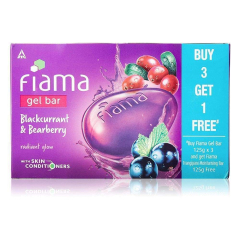 Fiama Gel Bar Blackcurrant and Bearberry for radiant glowing skin, with skin conditioners, 125 g (B3G1)