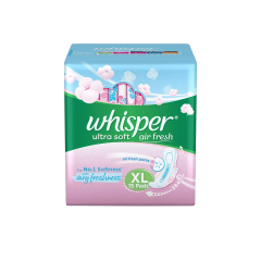 WHISPER ULTRA SOFT AIR FRESH XL 15 PADS