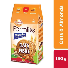 Sunfeast Farmlite Active Oats with Almonds Biscuits, 150g