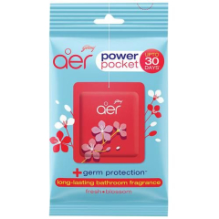 Godrej Aer Power Pocket - Long Lasting Bathroom Fragrance, Fresh Blossom, 10 g