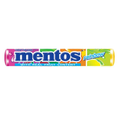 Mentos Rainbow Assorted Flavour Chewy Candy Stick, 28.6GM