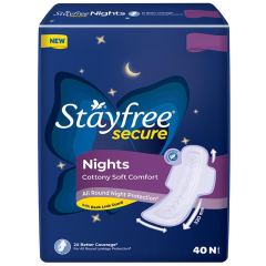 Stayfree Secure Nights Cottony Soft Comfort Pads - 40 Pcs