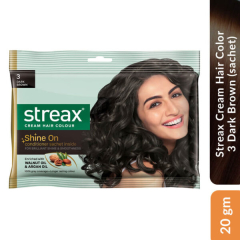STREAX DARK BROWN NO-3 CREAM HAIR COLOUR 20GM