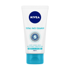  NIVEA Women Face Wash, Total Face Cleanup, acts as Face Wash, Face Scrub & Face Pack, 100 ml