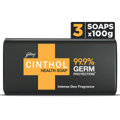 Cinthol Health+ Bath Soap, 100g (Pack of 3) 