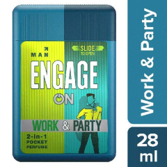 Engage On 2-In-1 Pocket Perfume Man Work & Party, Skin Friendly, 28 ml