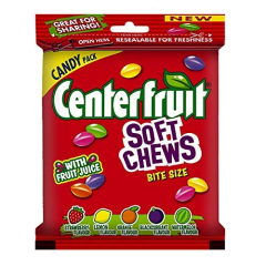 Center Fruit Soft Chews, Assorted flavour candy, 15.5 g