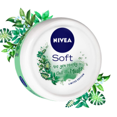  NIVEA Soft Chilled Mint Moisturizer for Men & Women, Face & Body Cream with Vitamin E, 100 ml