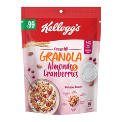 Kellogg's Crunchy Granola Almonds and Cranberries , Breakfast Cereals , Multigrain Flakes, 145g