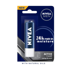  NIVEA Men Lip Care, Active Care Lip Balm, SPF 15, 4.8g