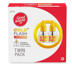 Good Knight Gold Flash - Mosquito Repellent Refill, 45ml each (Pack of 2)