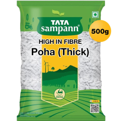 Tata Sampann High in Fibre White Thick Poha,(જાડા પોહાં )500GM