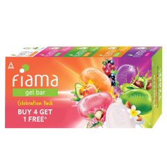 Fiama Gel Bathing Bar Celebration Pack - With 5 Unique Gel Bars, 125 g (Buy 4 Get 1 Free)
