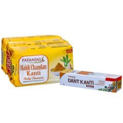 Patanjali Haldi Chandan Kanti Body Cleanser (Free Patanjali Dant Kanti Natural Tooth Paste 20 g) 3 x 150 g