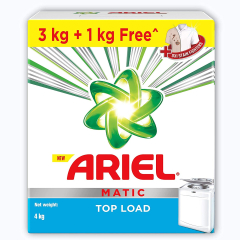 ARIEL MATIC TOP LOAD Detergent Washing Powder 3 KG + 1 KG Free