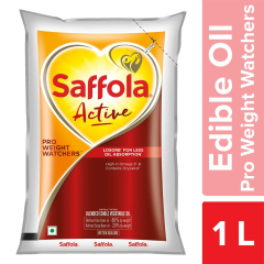 Saffola Active, Pro Weight Watchers Cooking Oil, Smart Way to Stay Fit, 1 L Pouch