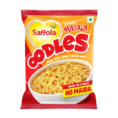 Saffola Oodles The Ring Noodles, Yummy Masala, No Maida, Pouch, 46 g