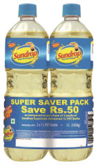 Sundrop Superlite Advanced Sunflower Oil, 1L (Pack of 2, Super Saver Pack)