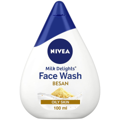  NIVEA Women Face Wash for Oily Skin, Milk Delights Besan, 100 ml
