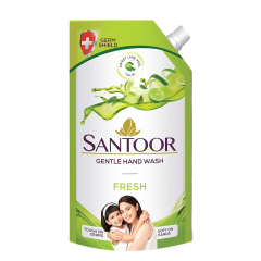 Santoor Fresh Gentle Hand Wash, 750ml with Natural goodness of Sweet Lime Peel & Tulsi
