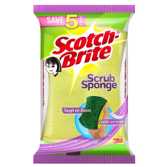 Scotch-Brite Scrub Sponge Ideal for dishwash liquid Pack of 2 ( 10cm X 6cm)