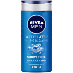 NIVEA Men Body Wash, Vitality Fresh with Ocean Minerals, Shower Gel, 250 ml