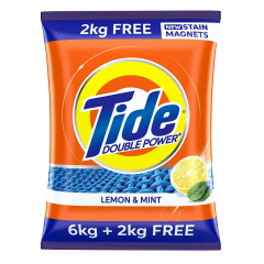 Tide Plus Extra Power Detergent Washing Powder - 6 kg + 2 kg Free = 8kg (Lemon and Mint)