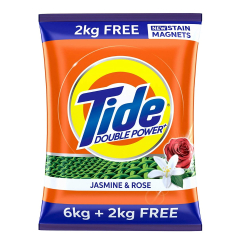  Tide Plus Extra Power Detergent Washing Powder - 6 kg (Jasmine and Rose) with Free Detergent Powder - 2 kg