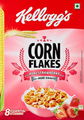Kelloggs Corn Flakes With Real Strawberry Puree, 300 g
