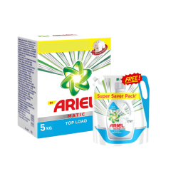 Ariel Matic Top Load Detergent Washing Powder – 5Kg + 2 LTR  FREE