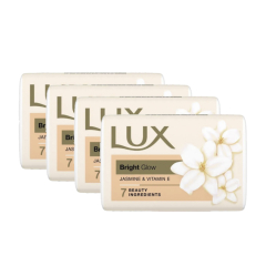 Lux Bright Glow Jasmine & Vitamin E Bathing Soap Offer Pack 4X43 g