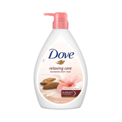Dove Relaxing Almond Cream Body Wash with Hibiscus Pump Bottle, Soft & Sweet Scent,  1L
