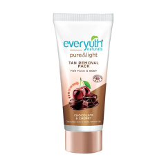 Everyuth Naturals Pure & Light Tan Removal Pack - Chocolate & Cherry, For Face & Body, No Harmful Chemicals, 50 g Tube