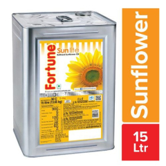 Fortune Sunlite Sunflower Refined Oil -15L Tin (સૂર્યમુખી તેલ)
