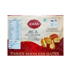 AMAN ZAHID SEEDLES DATES /KHAJOOR(ખજૂર સીડલેસ )500G