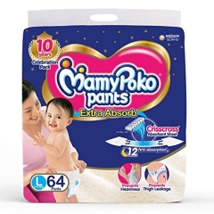 Mamy Poko Pants Extra Absorb Diaper (L64, LARGE Size)
