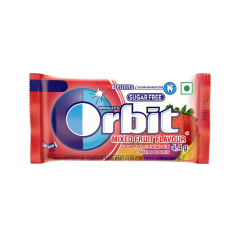 Orbit Sugar Free Chewing Gum - Mixed Fruit Flavour, 4.4 g Pouch