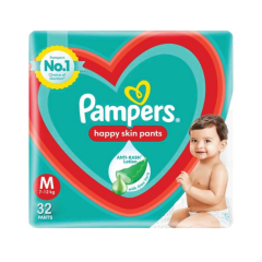  Pampers Happy Skin Diaper Pant For Baby (M, 32)
