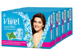 Vivel Cool Mint Soap, Soft Fresh Skin with Menthol 100gx5