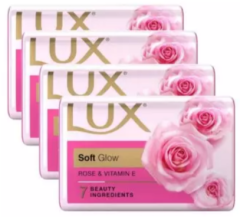 Lux Soft Glow Rose & Vitamin E For Glowing Skin Pack Of 4X43gm