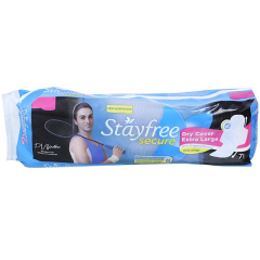 Stayfree Secure Dry Cover Extra large with  Wings Sanitary 7 Pads 