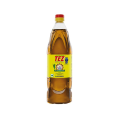 Tez Premium Pure and Natural  Kachchi Ghani Mustard Oil 1 L (Bottle)